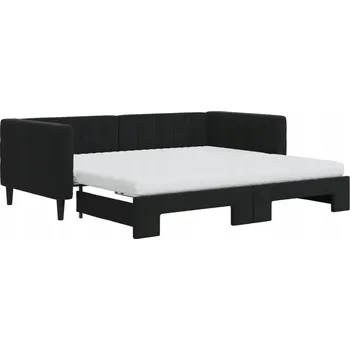 Pohovka Rozkládací pohovka s funkcí lůžka 2v1 černá, 213 x 100 x 68 cm