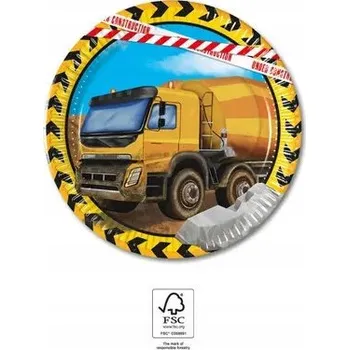 Talíř PAPÍROVÉ TALÍŘKY STAVBA 20CM 8KS