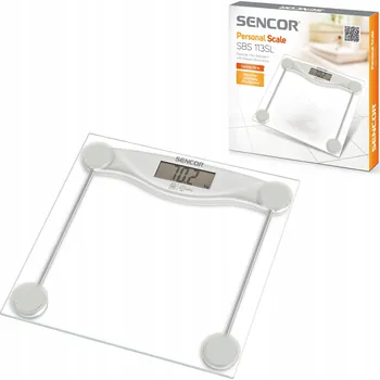 IP kamera ELEKTRONICKÁ OSOBNÍ VÁHA SENCOR SBS 113SL, 150 KG, BÍLÁ, SKLENĚNÁ, LCD