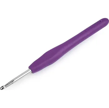 Jehla na filcování Háček na háčkování se silikonovou rukojetí vel. 2-6 - 6 (4,5 mm) náhodná barva