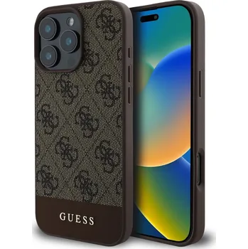 Telefonní příslušenství Guess PU 4G Stripe Zadní Kryt pro iPhone 16 Pro Brown
