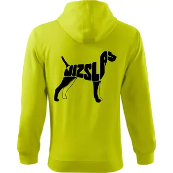 Pánská mikina Maďarský ohař - Mikina s kapucí na zip trendy zipper - XL ( Limetková )