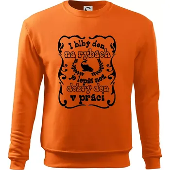 Pánská mikina I blbý den na rybách - Mikina Essential pánská - L ( Oranžová )