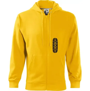 Pánská mikina Enduro / cross pneumatika - Mikina s kapucí na zip trendy zipper - 2XL ( Žlutá )