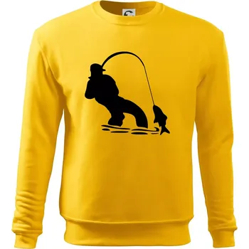 Pánská mikina Rybář tahající rybu - Mikina Essential pánská - XL ( Žlutá )