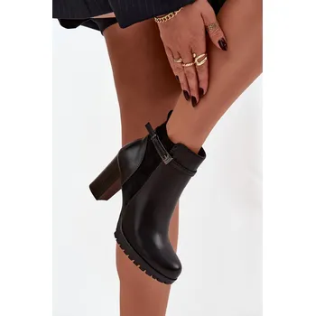 Dámské kozačky Boto Dámské kotníkové boty na sloupku s páskem Mirielle Barva: Černá, Velikost: 38