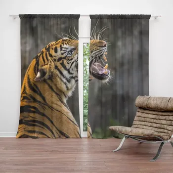 Závěs Sablio Závěs Řvoucí tygr: 2ks 140x250cm