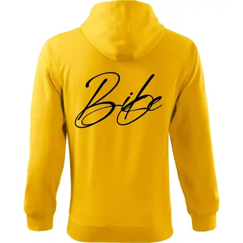 Pánská mikina Nápis bike - Mikina s kapucí na zip trendy zipper - S ( Žlutá )