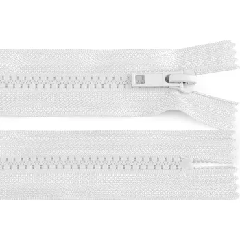 Zip Kostěný zip No 5 délka 18 cm, malé, 101 bílá