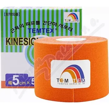 Tejpovací páska TEMTEX kinesio tejpovací páska oranžová 5cmx5m