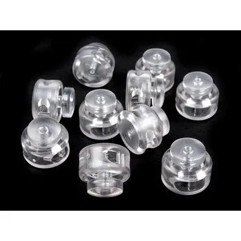 Brzdičky s dvěmi dírkami 13x15 mm kulaté, malé, 1 transparent