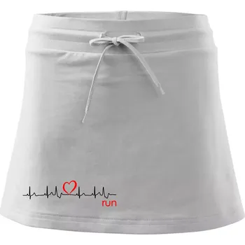 Dámská sukně Moje srdce bije pro run - Sportovní sukně - two in one - S ( Bílá )