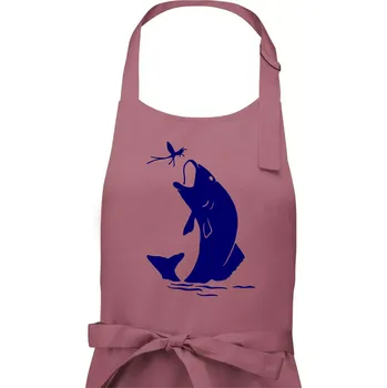 Kuchyňská zástěra Ryba - komár - Pánská zástěra na vaření - Univerzální velikost ( Starorůžová )