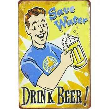 Obraz Dekorativní kovová cedule DRINK BEER