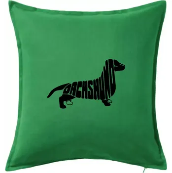 Polštář Jezevčík - Dachshund - Polštář 50x50 - 50x50 - Pouze potah ( Středně zelená )