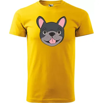Sablio Tričko s potiskem pro milovníky psů Francouzský buldoček - žluté S