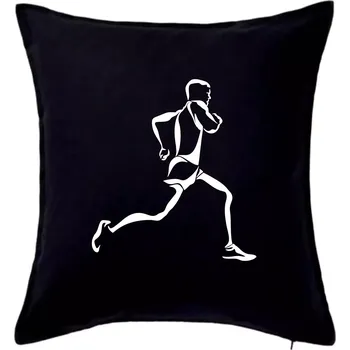 Polštář Běžec - Polštář 50x50 - 50x50 - Pouze potah ( Černá )