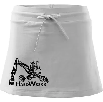 Dámská sukně Hard Work kráčivý bagr - Sportovní sukně - two in one - XS ( Bílá )
