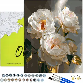 MALOVÁNÍ PODLE ČÍSEL Květiny Obrazy k Malování Podle Čísel s Rámem 40x50cm
