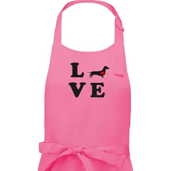 Kuchyňská zástěra Jezevčík - Love - Pánská zástěra na vaření - Univerzální velikost ( Růžová )