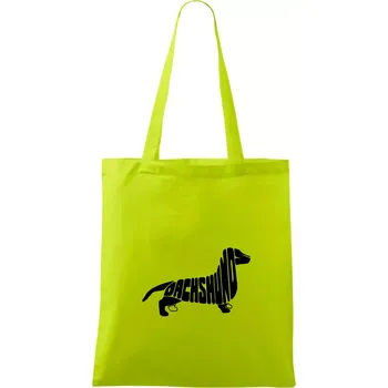 Jezevčík - Dachshund - Taška bavlněná - 42 x 38 cm ( Limetková )