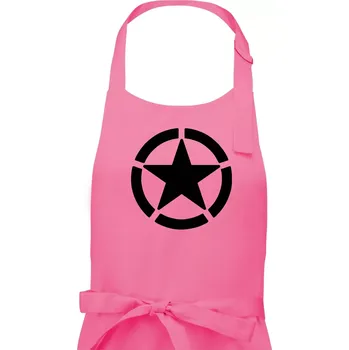 Kuchyňská zástěra Army hvězda - Pánská zástěra na vaření - Univerzální velikost ( Růžová )