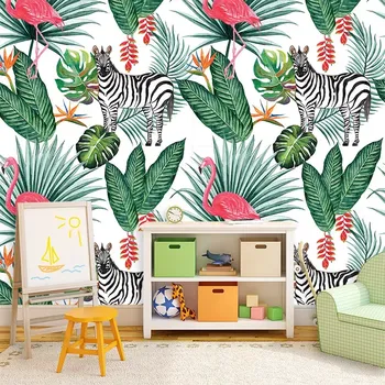 Tapeta Sablio Tapeta Zebra a Plameňák - 125x75 cm