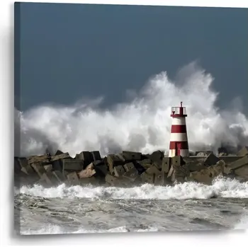 Obraz Sablio Obraz Maják ve vlnách - 50x50 cm
