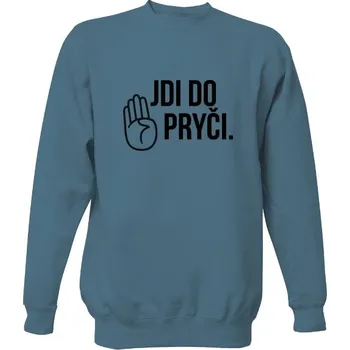 Pánská mikina Mikina bez kapuce Unisex s potiskem Jdi do pryči. – Ruka s otevřenou dlaní - teplý Crewneck pánské