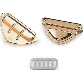 Sada zapínání na tašku 42x27 mm, barva 2 zlatá