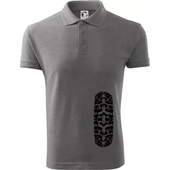 Pánská košile Enduro / cross pneumatika - Polokošile pánská Pique Polo 203 - 4XL ( Tmavě šedý melír )