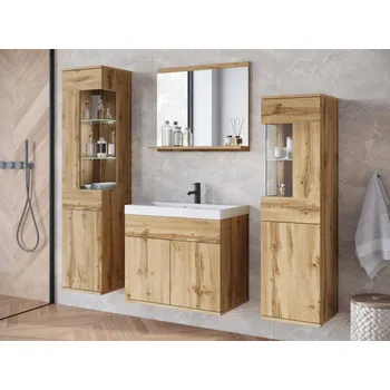 Nábytek Koupelnový nábytek Pafgran, Barva: wotan, Sifon k umyvadlu: ne, Osvětlení: osvětlení LED - bílé MIRJAN 5903211467158