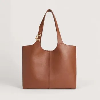 Kabelka COCCINELLE C-EASY LARGE KOŽENÁ KABELKA COGNAC SS26