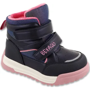 Dívčí sněhule BEFADO DĚTSKÉ SNĚHULE ZIMNÍ ZATEPLENÉ DÍVČÍ TMAVĚ MODRÉ 27