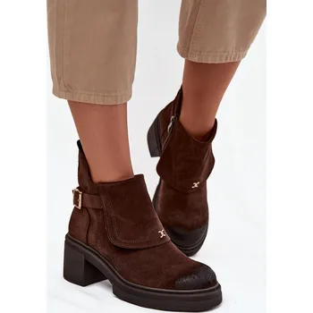 Dámské kozačky Kozačky z přírodního semiše zateplené Zazoo 1156 Barva: Béžová, Velikost: 40