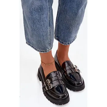 Dámské mokasíny Boto Kožené dámské mokasíny s pásky a mi přezkami Gabrisse Barva: Černá, Velikost: 37