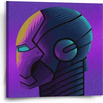 Obraz Sablio Obraz Iron Man Helma na fialové - 50x50 cm