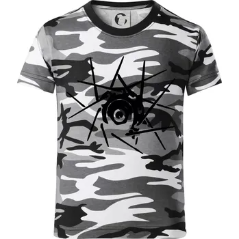 Chlapecké tričko Cyclo výplet - Dětské maskáčové triko - 146 cm/10 let ( Šedý maskáč )