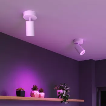 Lampička Calex Smart stropní bodové osvětlení, bílé, Ø 10 cm, 1 žárovka, GU10-LED RGBW bílá 1 x 4,9 W LED