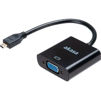 Video kabel Akasa redukce micro HDMI - VGA, M/F, 15cm