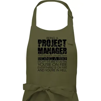 Kuchyňská zástěra Being A Project Manager - bike - Dámská zástěra na vaření - Univerzální velikost ( Khaki )