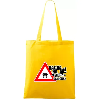 Bacha na mě! Můj táta je kamioňák - Taška bavlněná - 42 x 38 cm ( Žlutá )