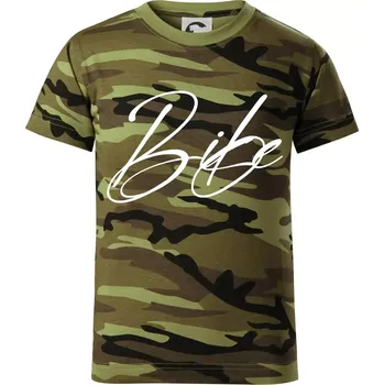 Chlapecké tričko Nápis bike - Dětské maskáčové triko - 146 cm/10 let ( Zelený maskáč )