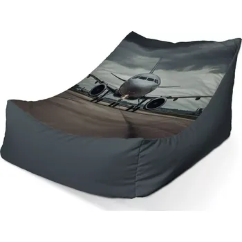 Sedací pytel Sablio Sedací vak Lounge Letadlo na ranveji - 80 x 95 x 50 cm