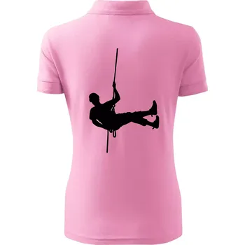 Visící horolezec - Polokošile dámská Pique Polo - 2XL ( Růžová )