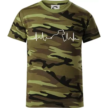 Stafordšírsky bulteriér EKG - Dětské maskáčové triko - 104-110cm / 3-4 roky ( Zelený maskáč )