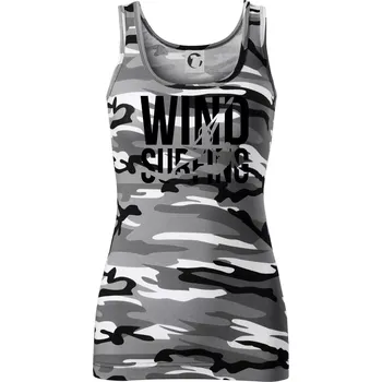 Dámské tričko Windsurfing nápis - Dámské Maskáčové tílko - XS ( Šedý maskáč )