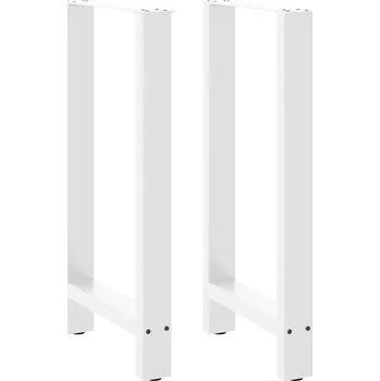 Jídelní stůl Nohy ke konferenčnímu stolku, bílé, 2 ks, 40x(90-91) cm, ocel