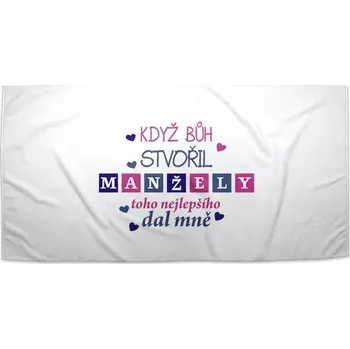 Osuška Sablio Ručník Když Bůh stvořil manžely - 30x50 cm