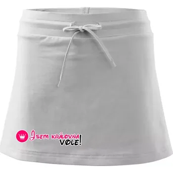 Dámská sukně Jsem královna vole! - Sportovní sukně - two in one - S ( Bílá )